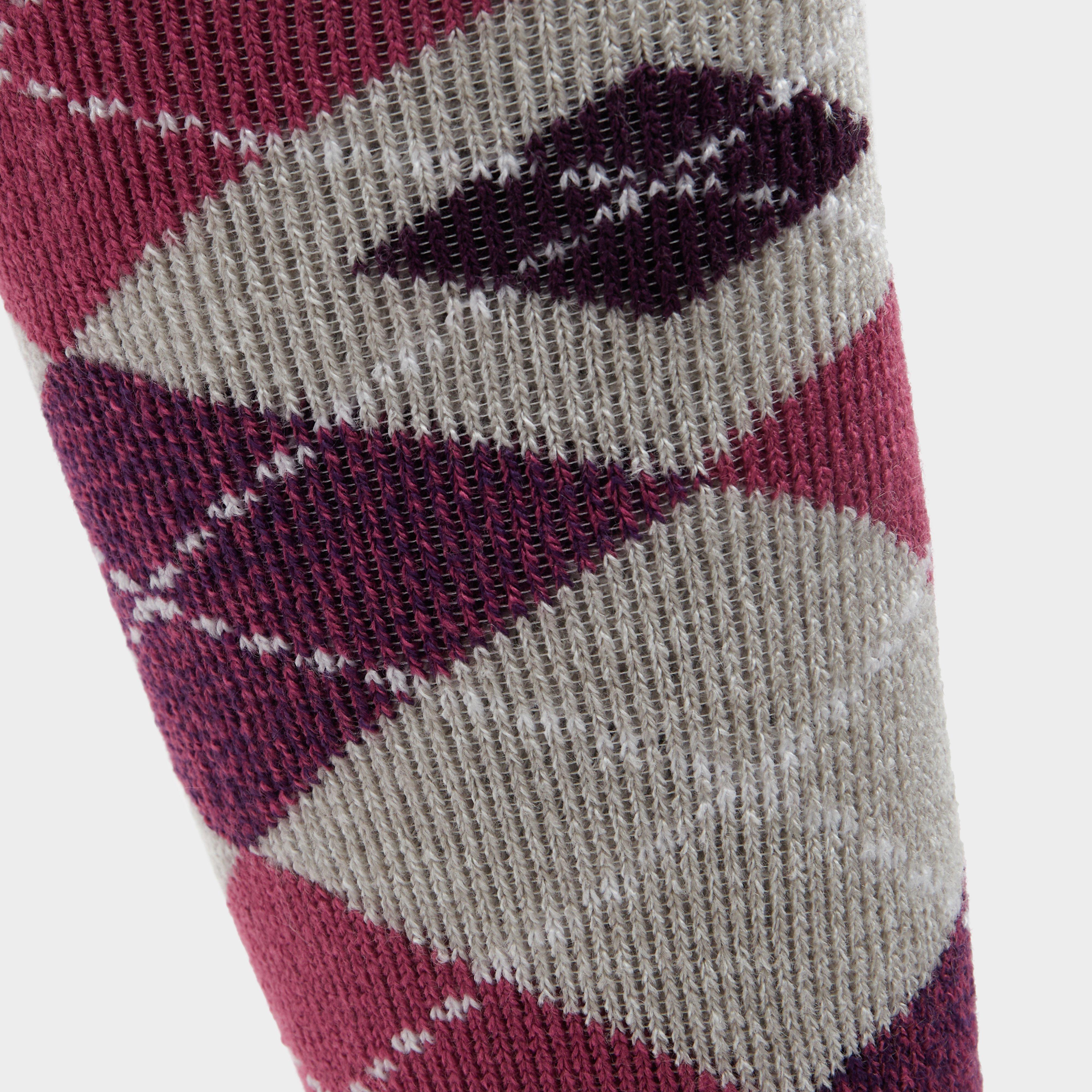 Womens Lite Long Socks Grey/Pink