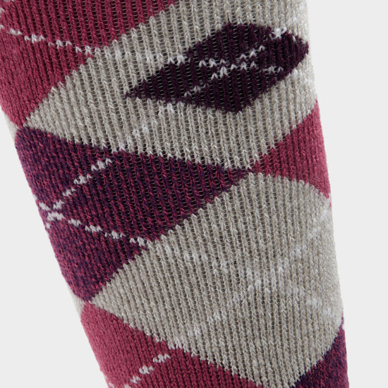 Womens Lite Long Socks Grey/Pink