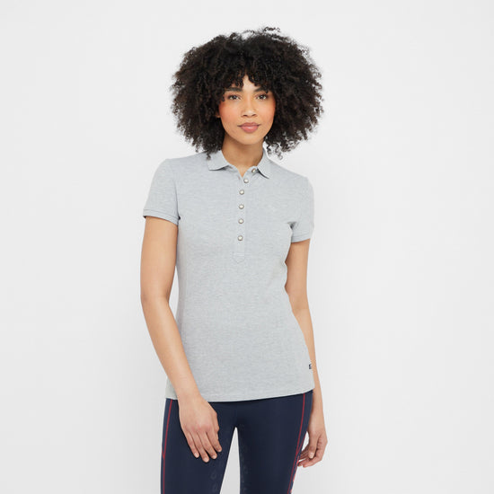 Womens Prix 2.0 Short Sleeved Polo Shirt Heather Grey