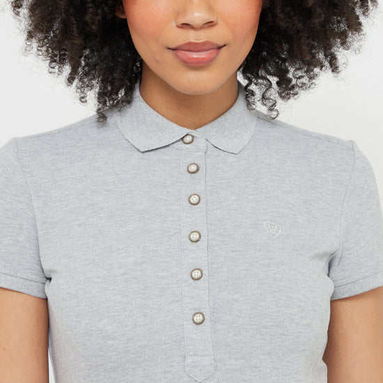 Womens Prix 2.0 Short Sleeved Polo Shirt Heather Grey