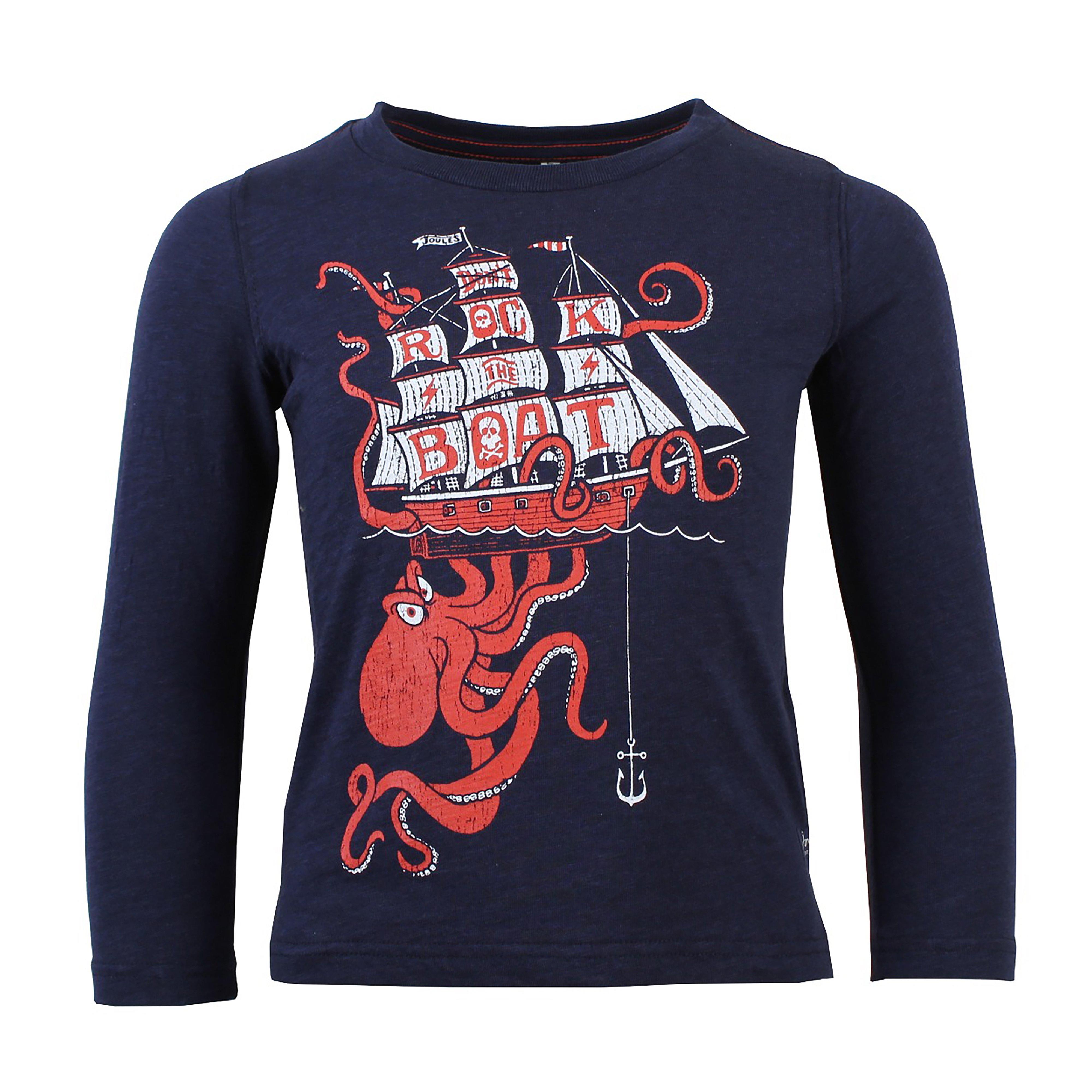 Boys Action Long Sleeve T-Shirt Navy Octopus
