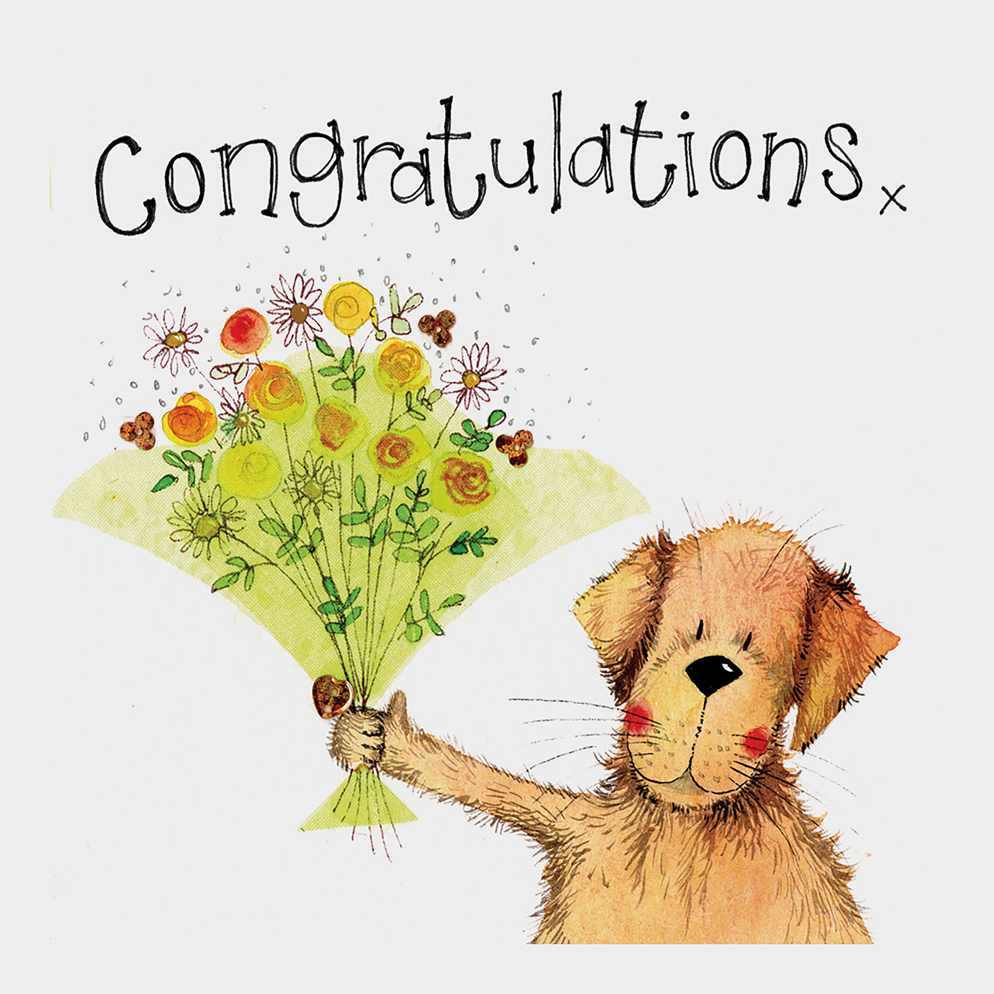 Sparkle Card Green Bouquet