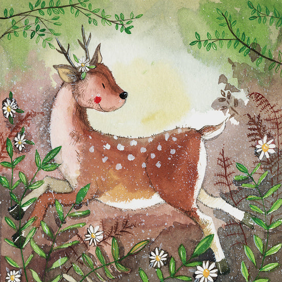 Blank Card Forest Deer