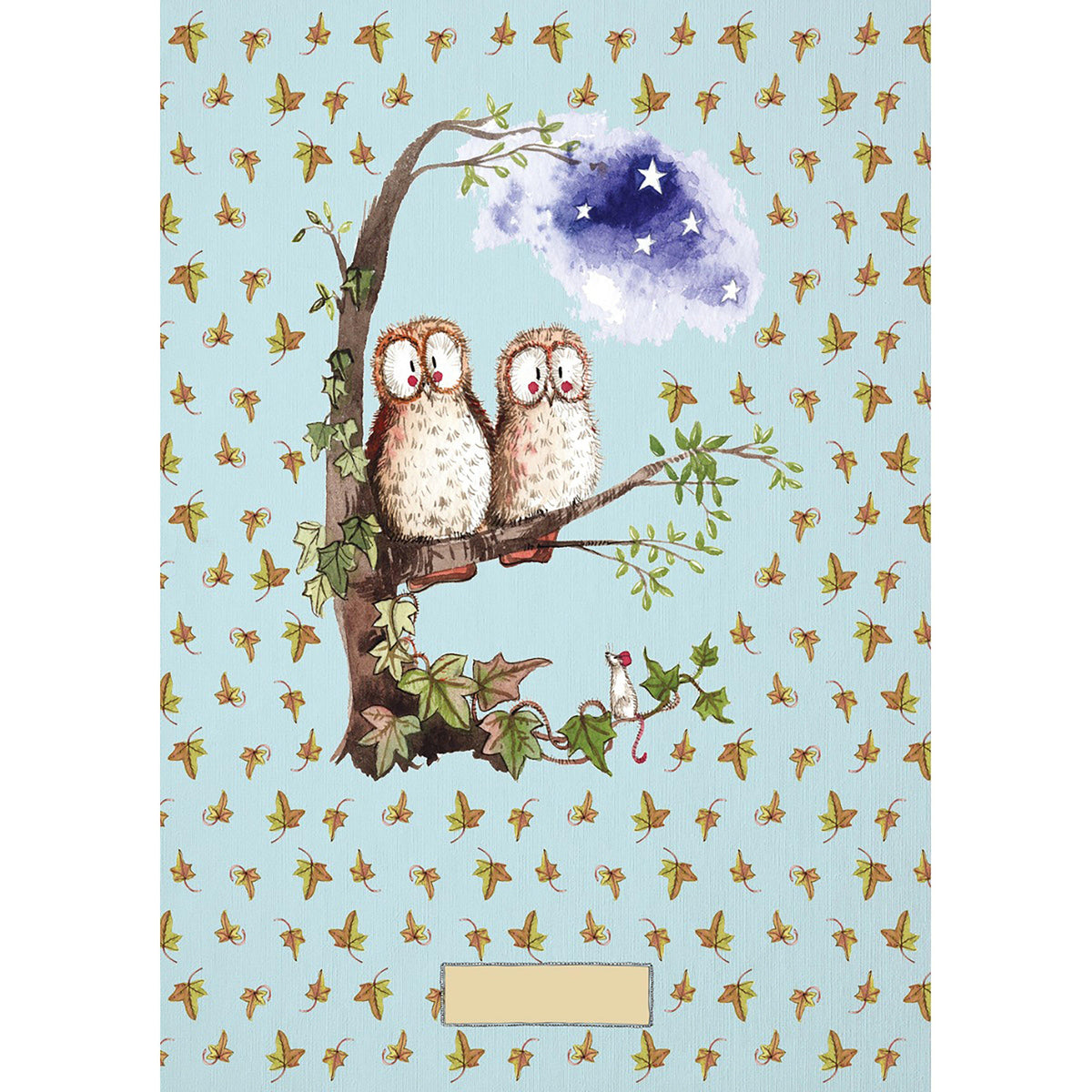 Naked Spine Notebook Owls