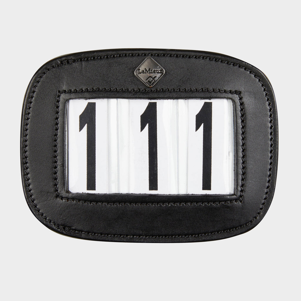 Leather Saddle Number Holder Black