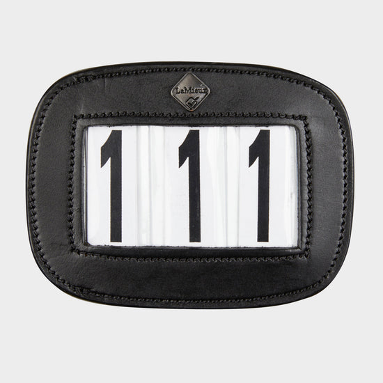 Leather Saddle Number Holder Black