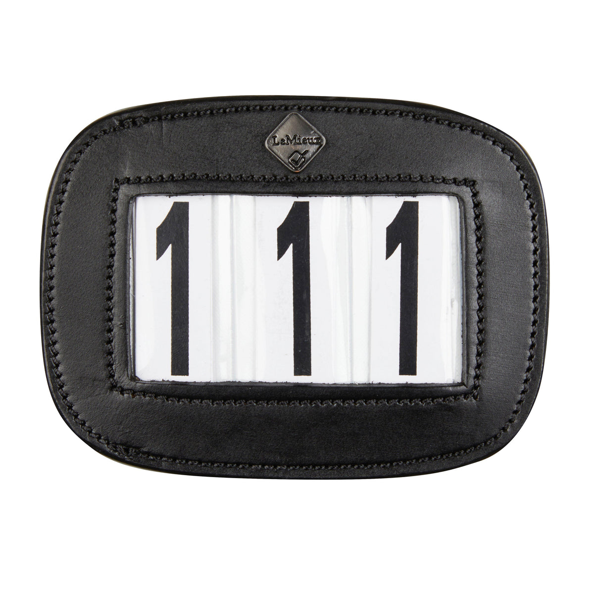 Leather Saddle Number Holder Black