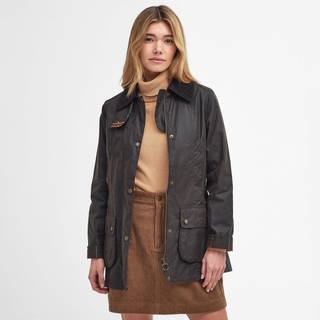 Womens Fiddich Wax Jacket Olive/Classic