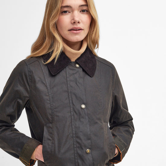 Womens Fiddich Wax Jacket Olive/Classic