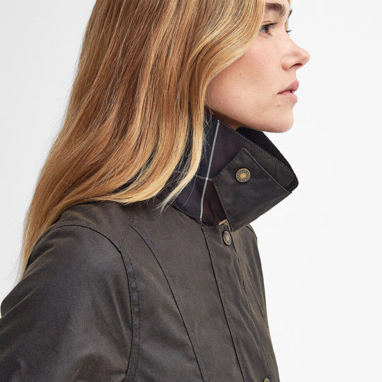 Womens Fiddich Wax Jacket Olive/Classic