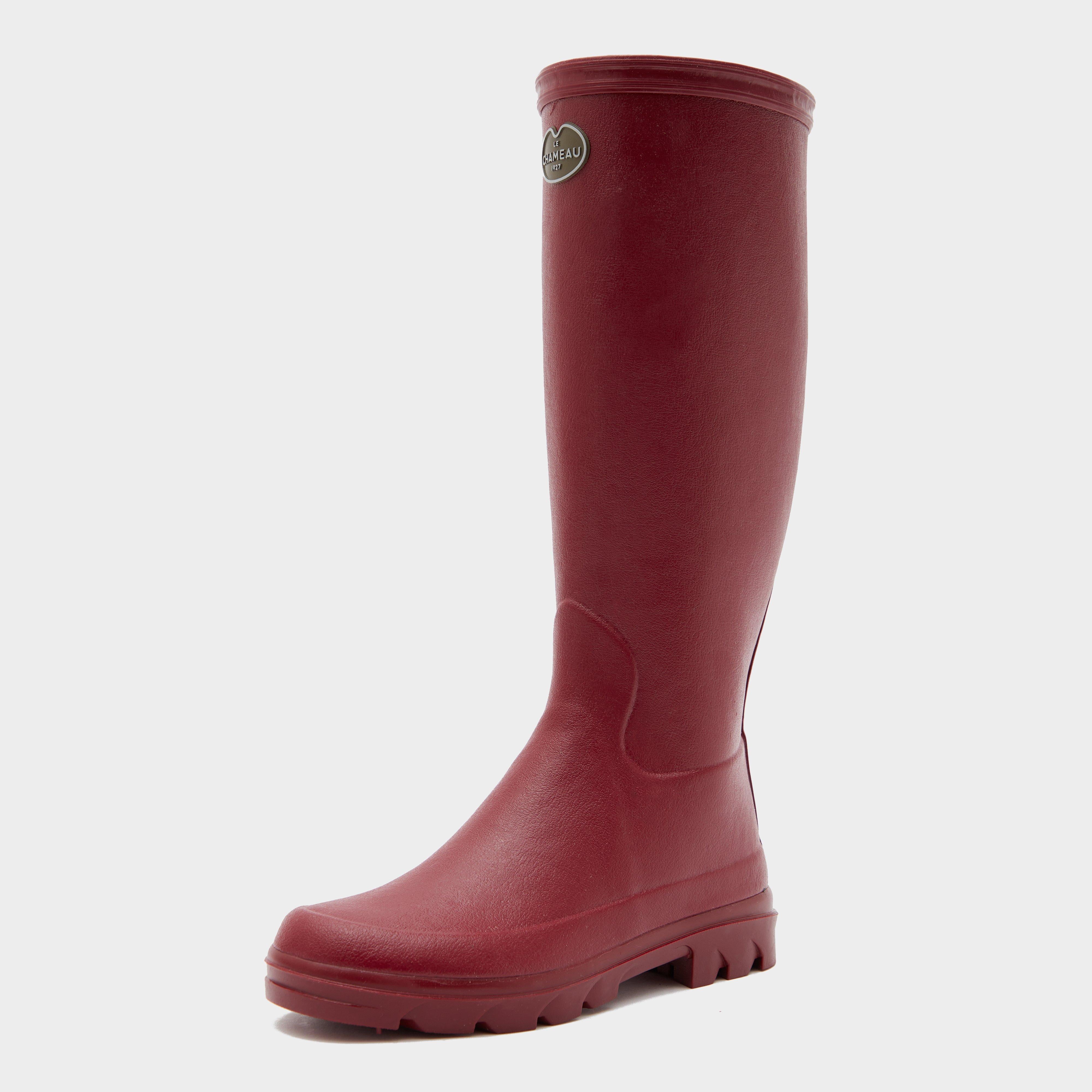 Womens Iris Jersey Lined Wellington Boots Rouge