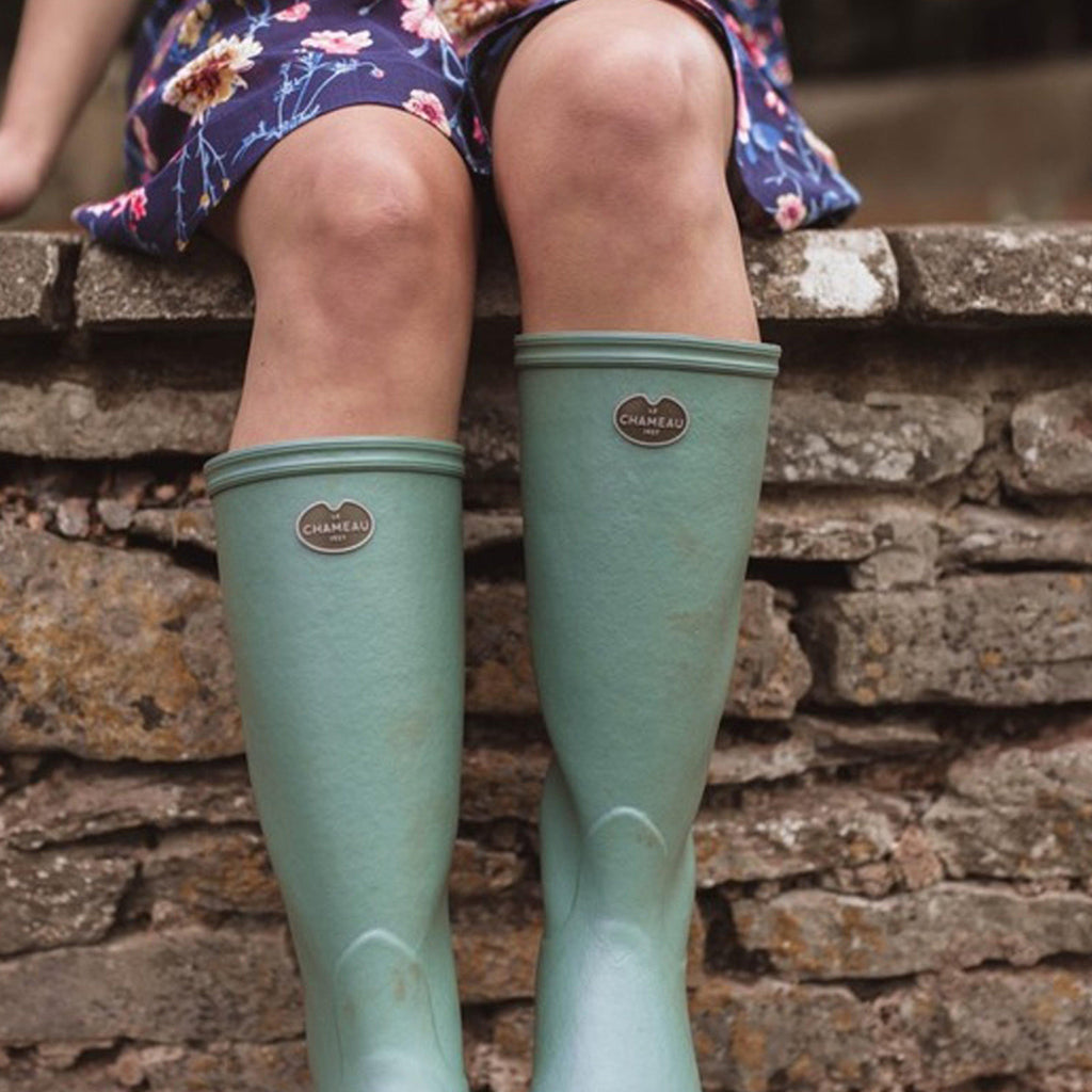 Womens Iris Jersey Lined Wellington Boots Vert Clair