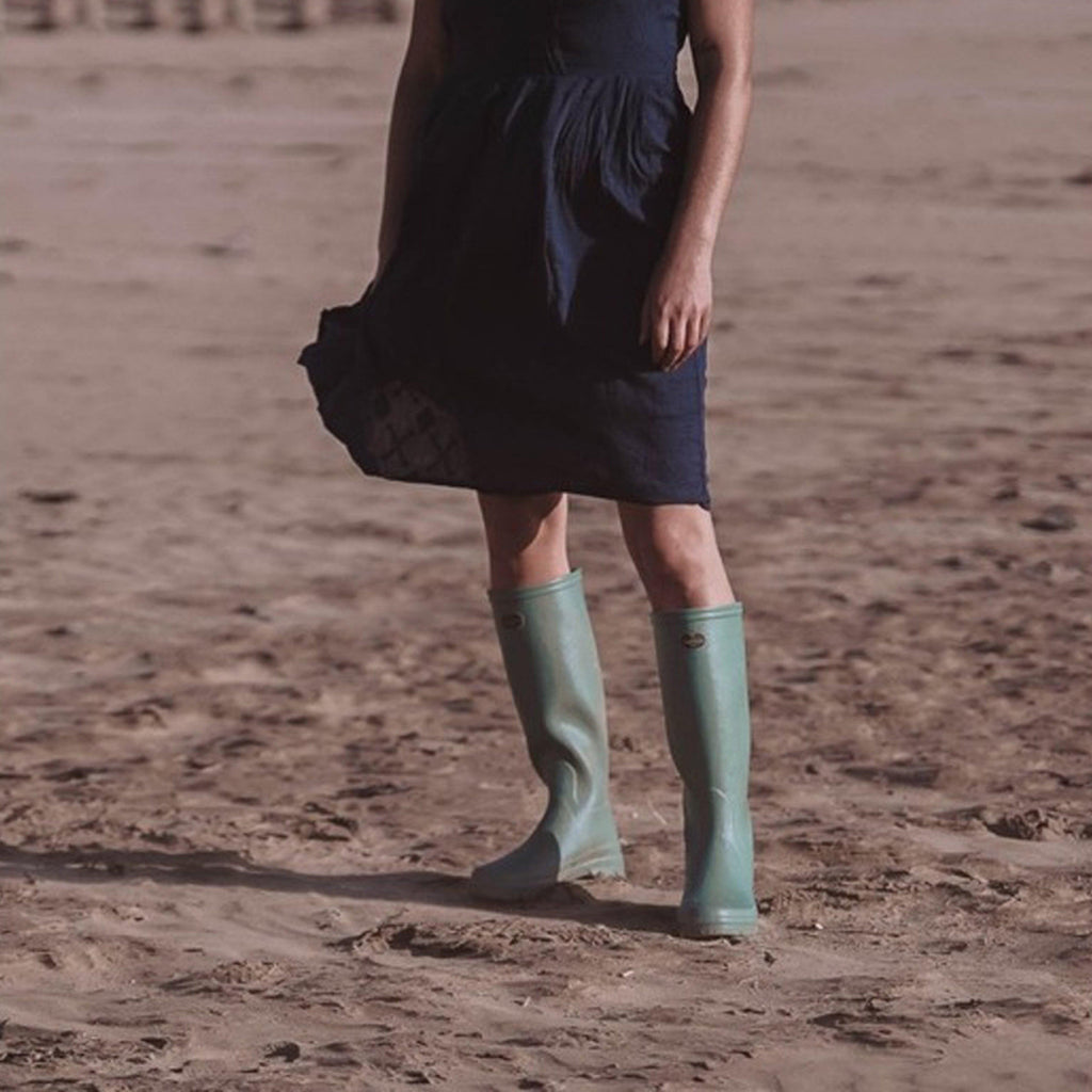 Womens Iris Jersey Lined Wellington Boots Vert Clair