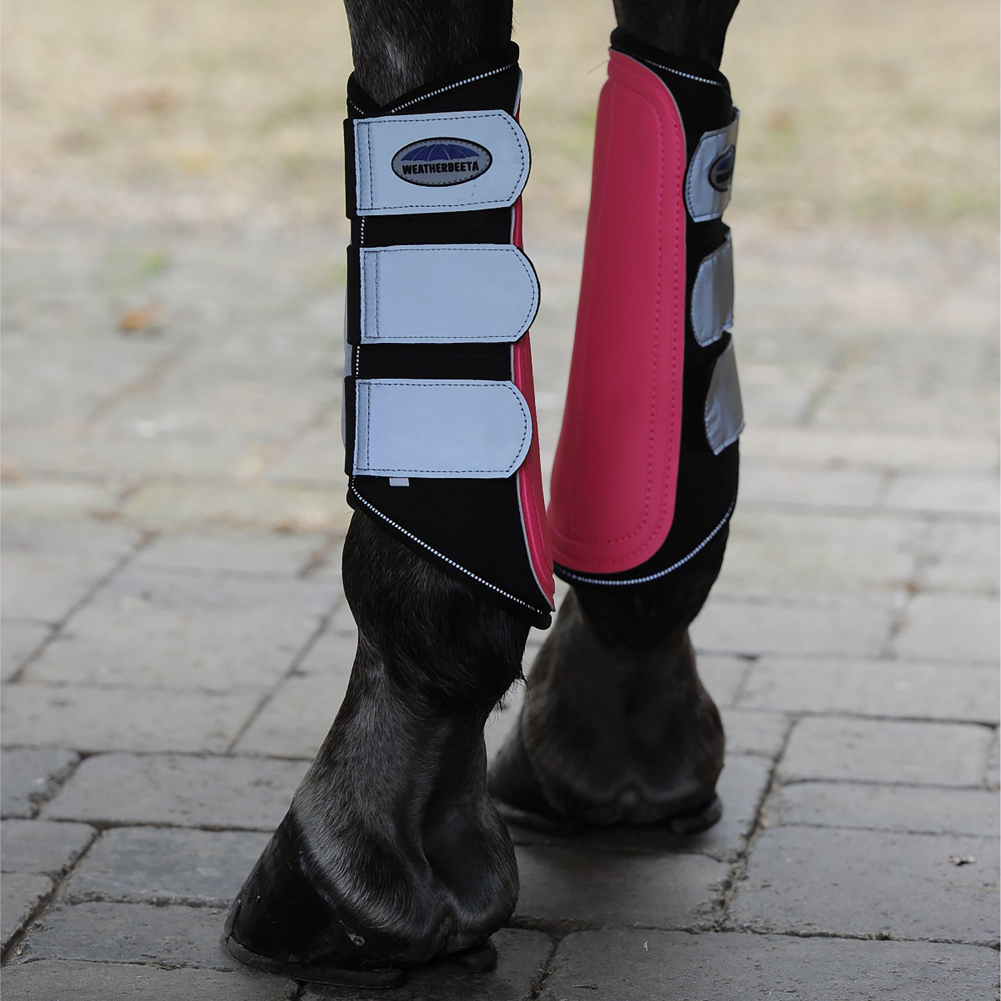 Reflective Brushing Boots Pink/Silver