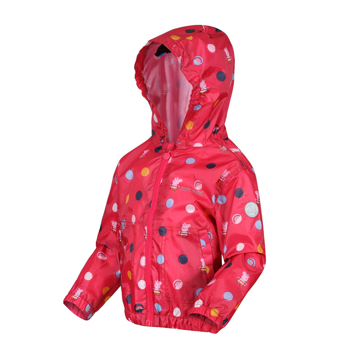 Kids Muddy Puddle Jacket Bright Blush Polka Dot