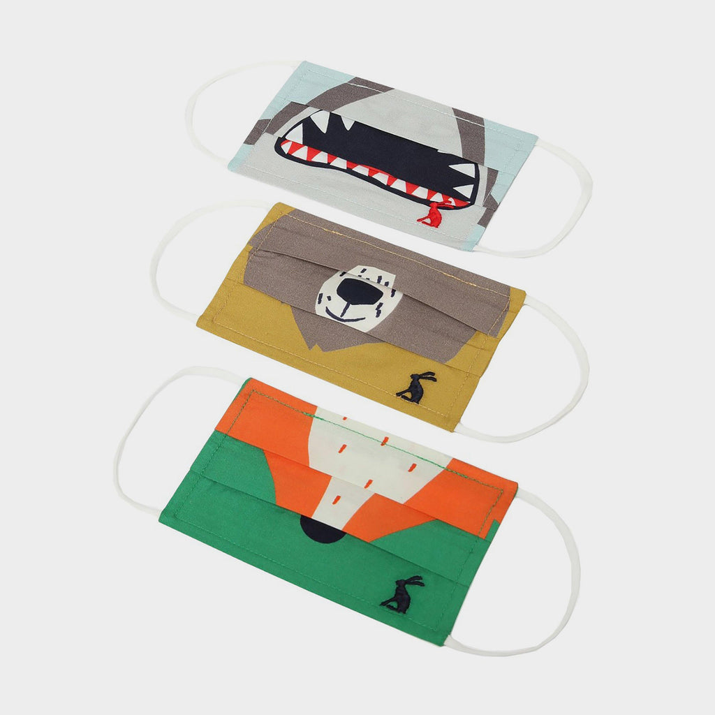 Kids Face Masks 3 Pack Shark/Fox/Bear