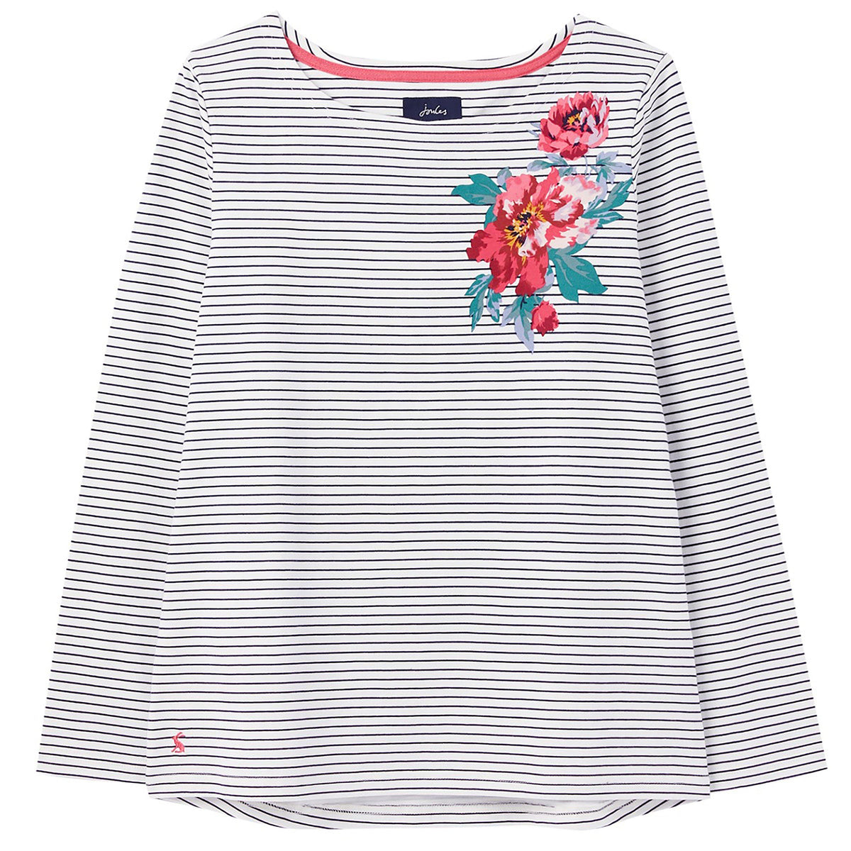 Womens Harbour Print Top French Navy Floral Placement Stripe