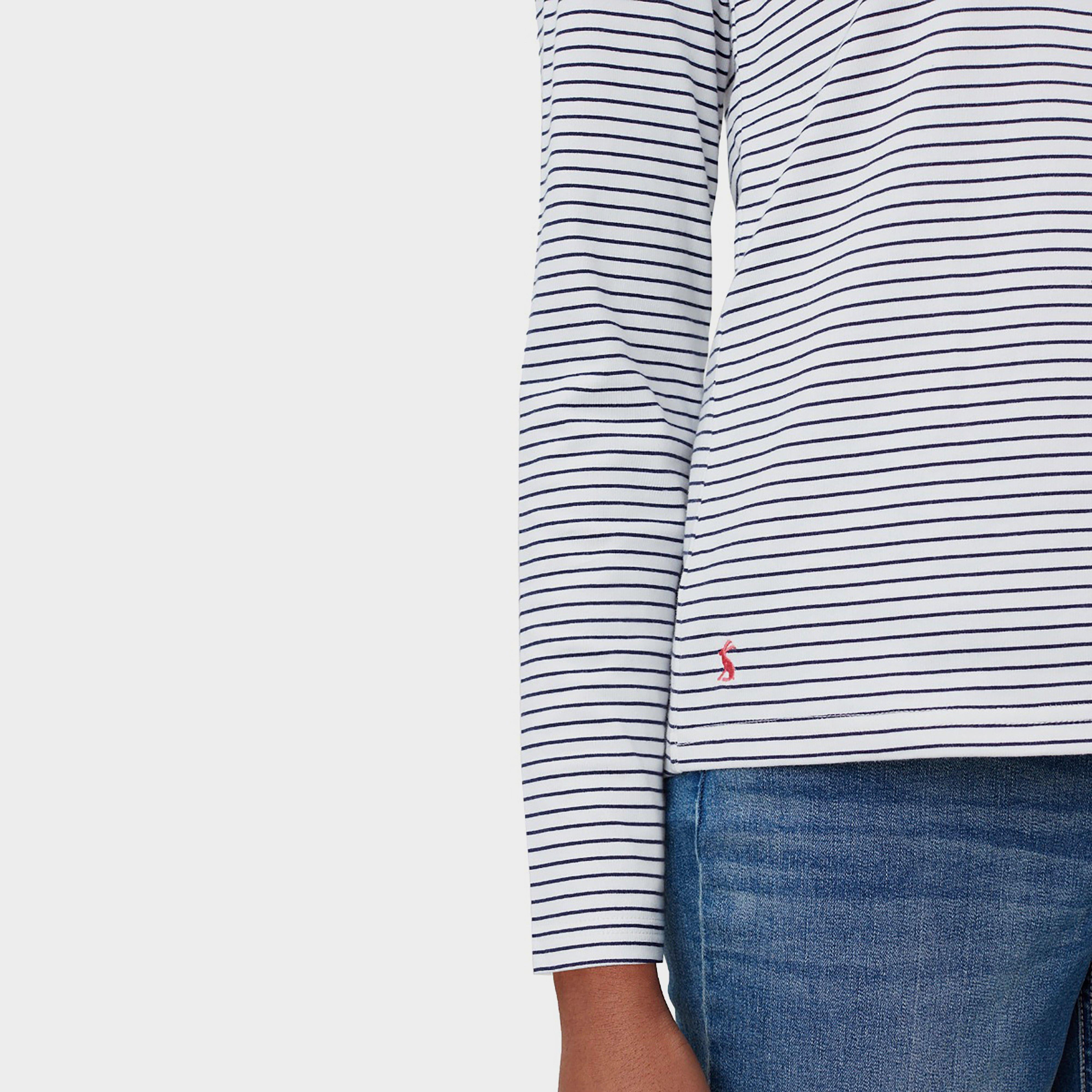 Womens Harbour Print Top French Navy Floral Placement Stripe