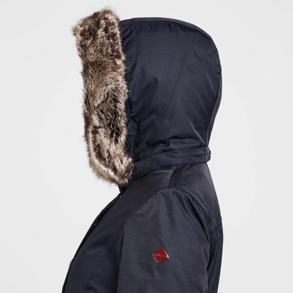 Womens Long Waterproof Riding Coat Navy