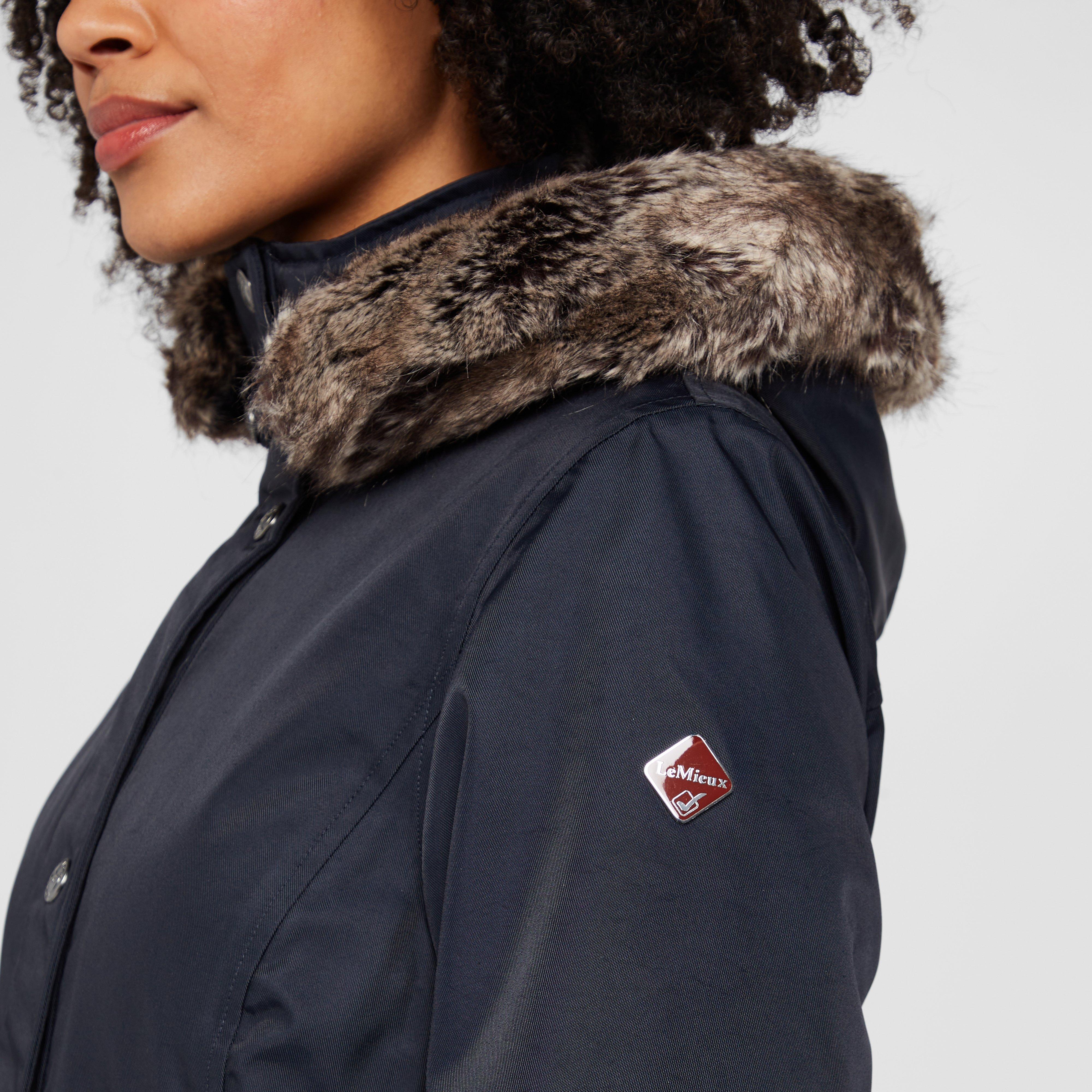 Womens Long Waterproof Riding Coat Navy