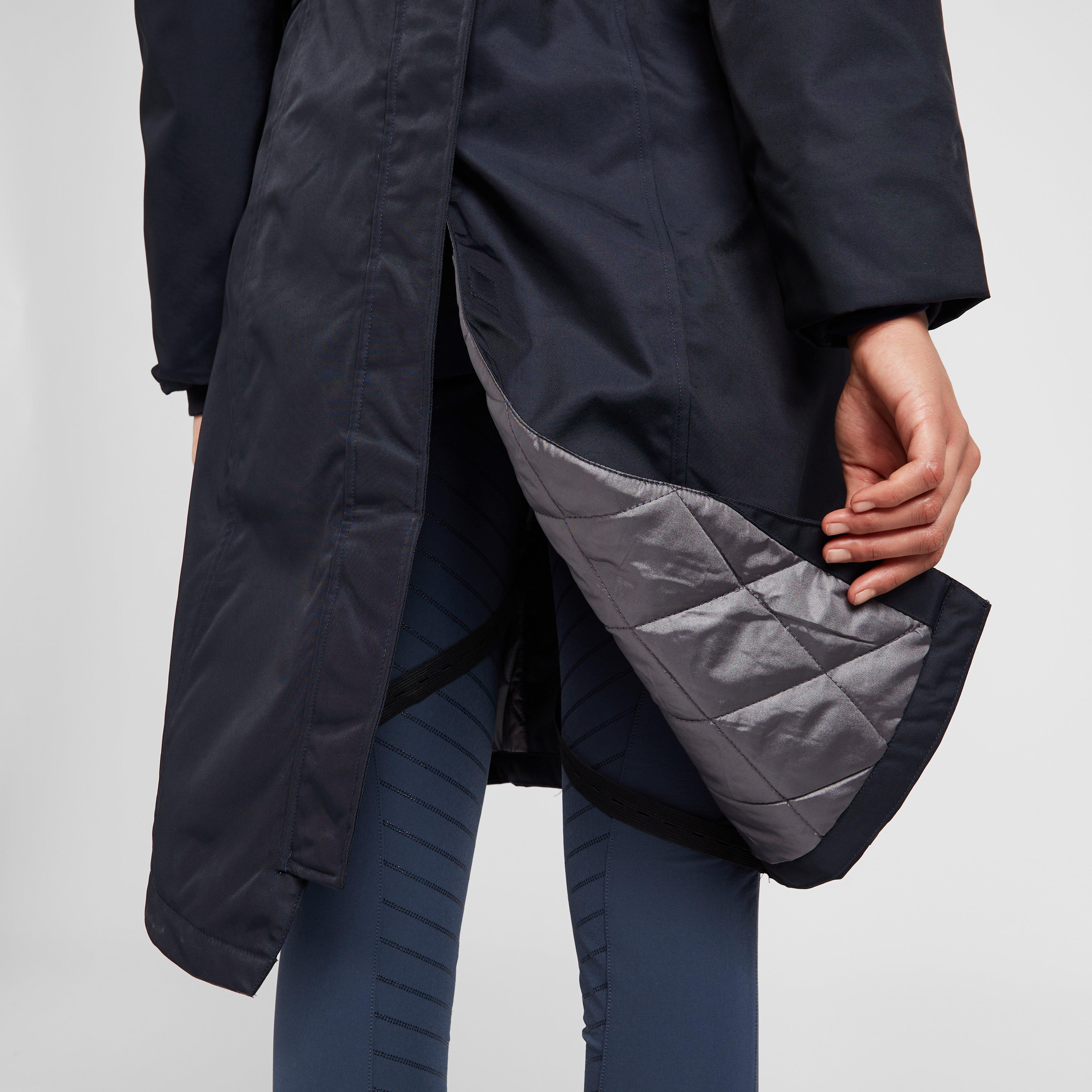 Womens Long Waterproof Riding Coat Navy