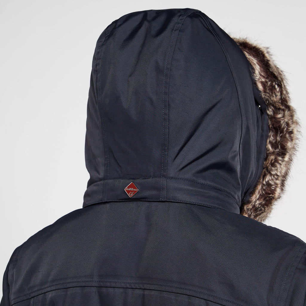 Womens Long Waterproof Riding Coat Navy