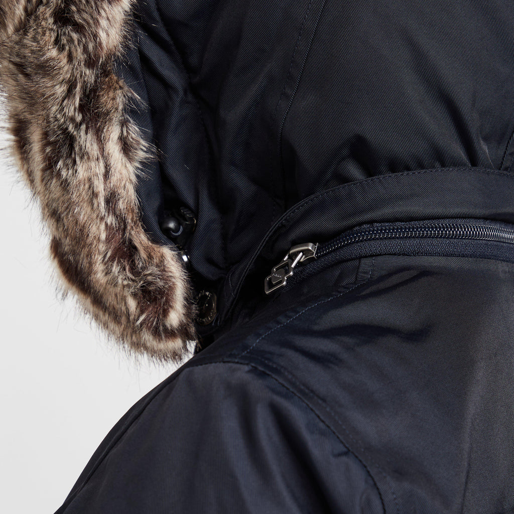 Womens Long Waterproof Riding Coat Navy