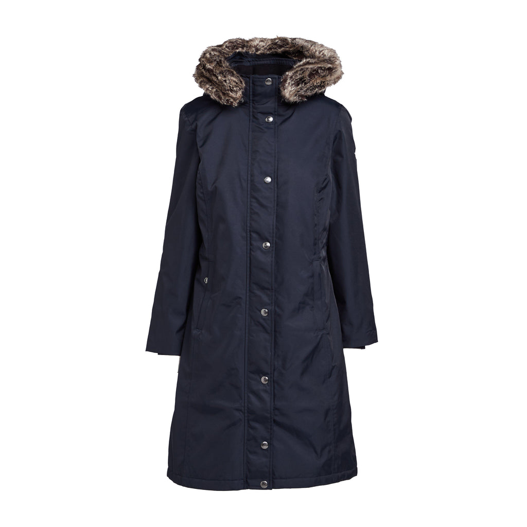 Womens Long Waterproof Riding Coat Navy