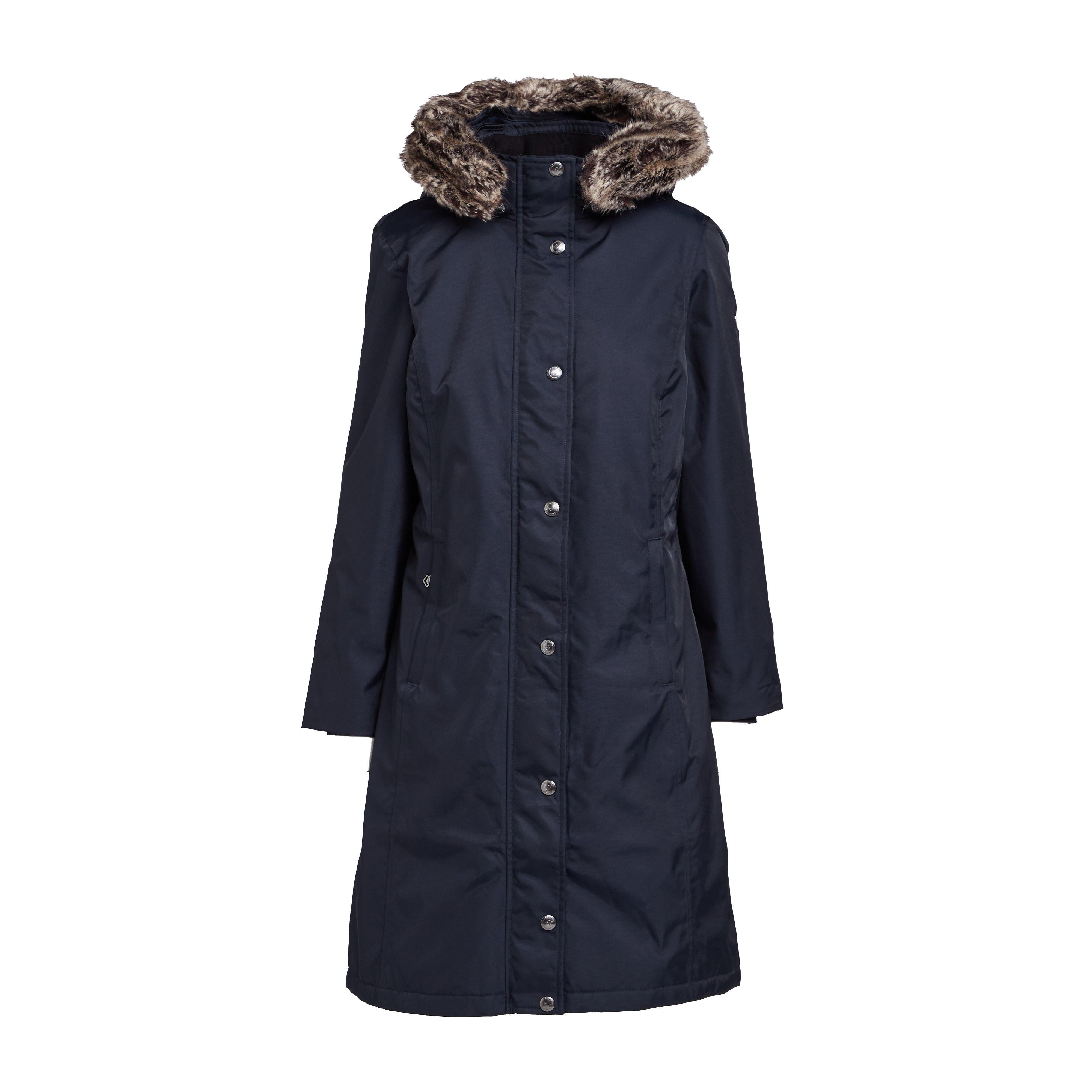 Womens Long Waterproof Riding Coat Navy