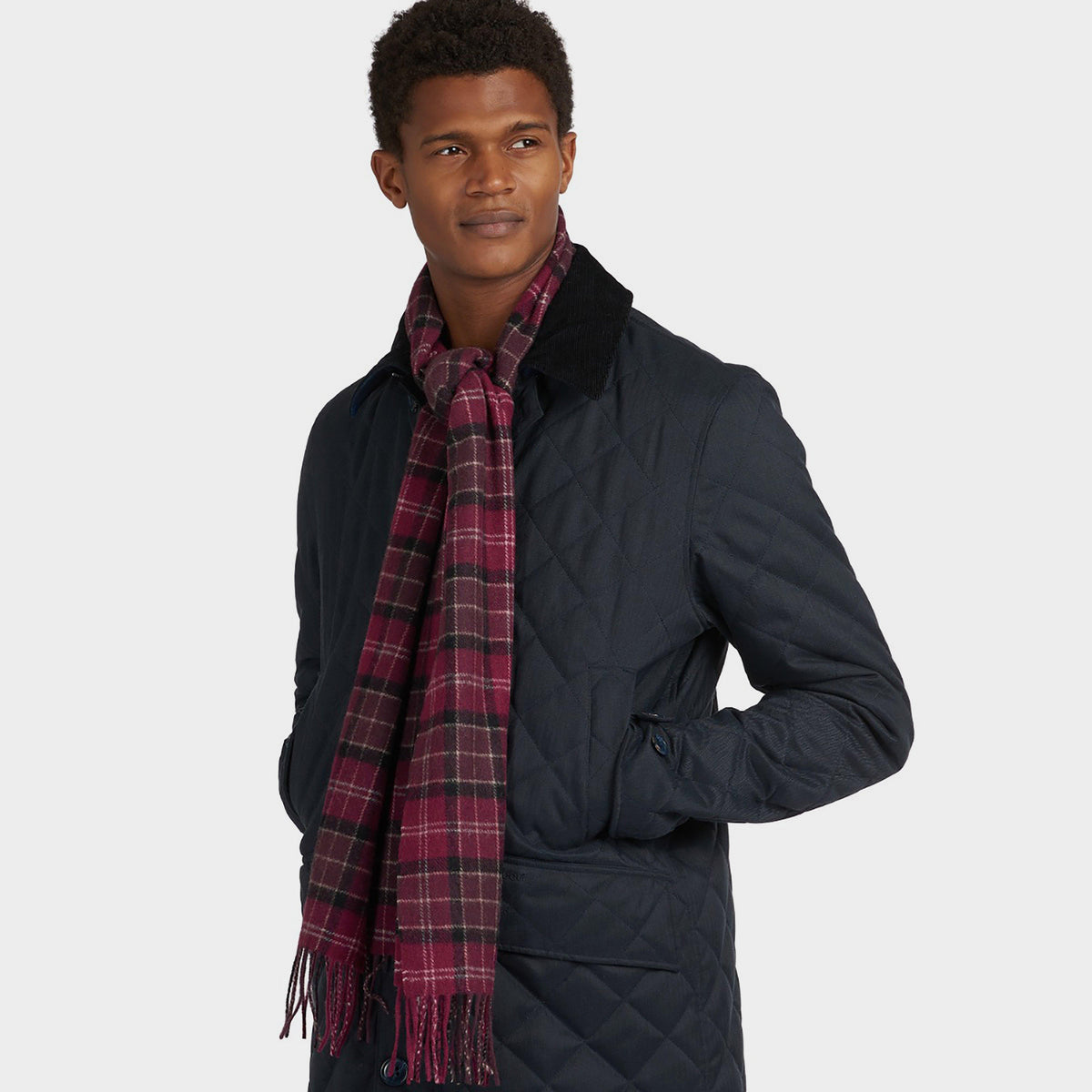 Tartan Lambswool Scarf Winter Red Tartan