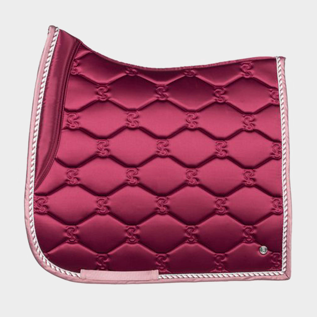 Signature Dressage Pad Wine With Night Rose Binding
