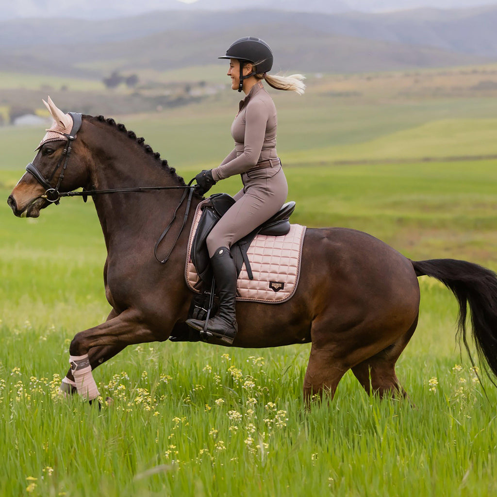 Loire Satin Dressage Saddle Pad Rose