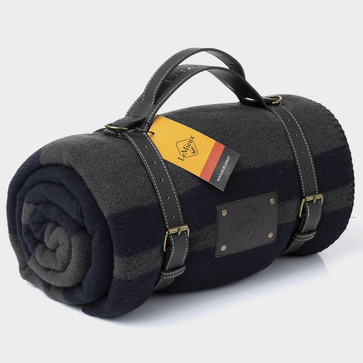 Woollen Blanket Medium Grey/Navy