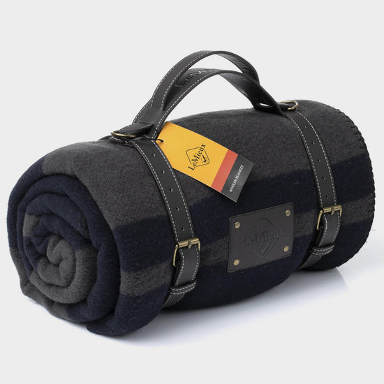 Woollen Blanket Medium Grey/Navy