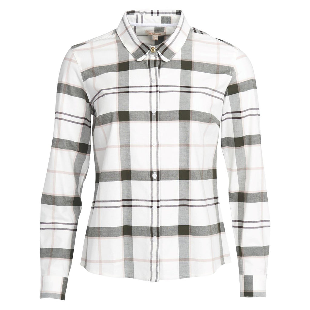 Womens Alena Shirt Olive Pink Check