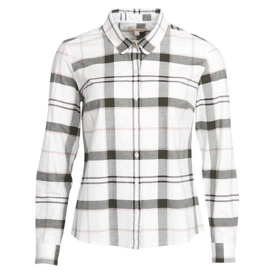 Womens Alena Shirt Olive Pink Check