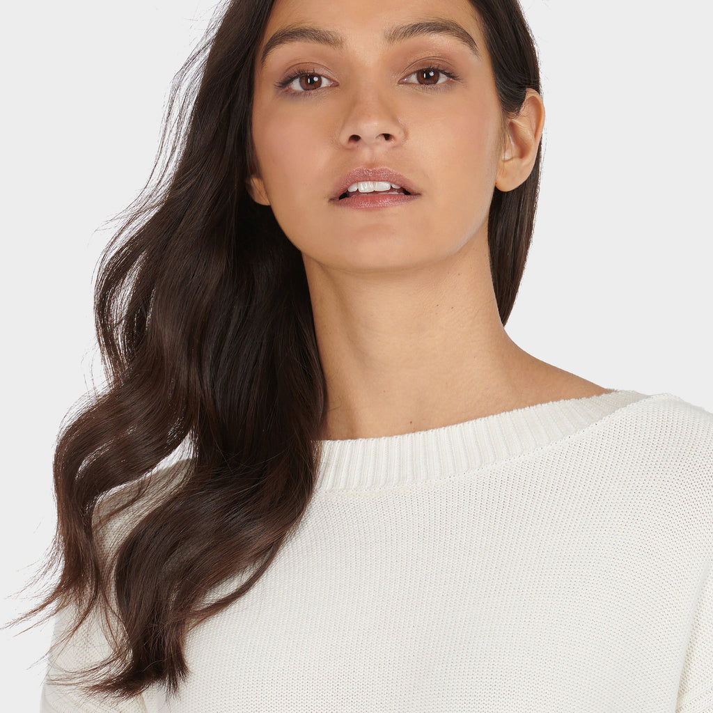 Womens Sailboat Knit Off White