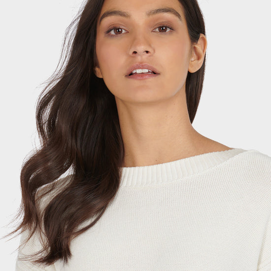 Womens Sailboat Knit Off White