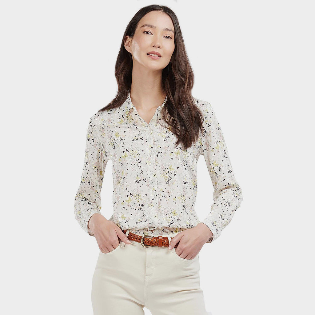 Womens Safari Shirt Off White Country Print