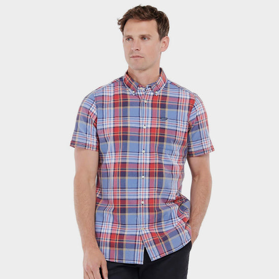 Mens Abney Short Sleeved Tailored Shirt Mid Blue