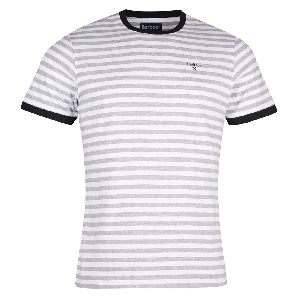 Mens Quay Stripe T-Shirt Grey Marl