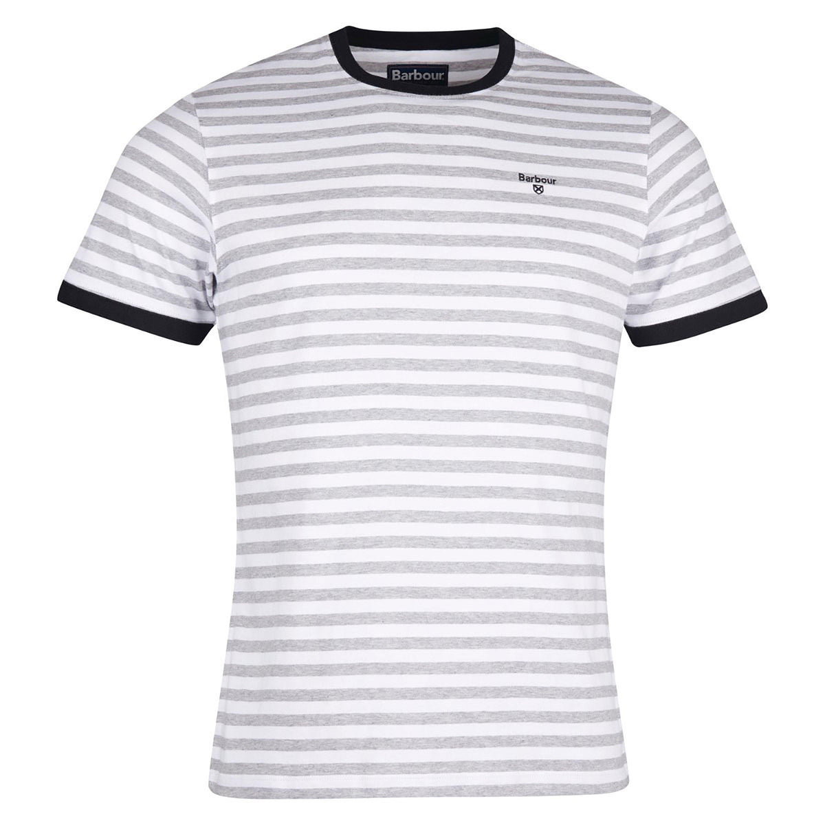 Mens Quay Stripe T-Shirt Grey Marl
