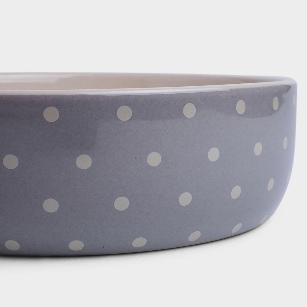 Grey Dot Ceramic Bowl Grey