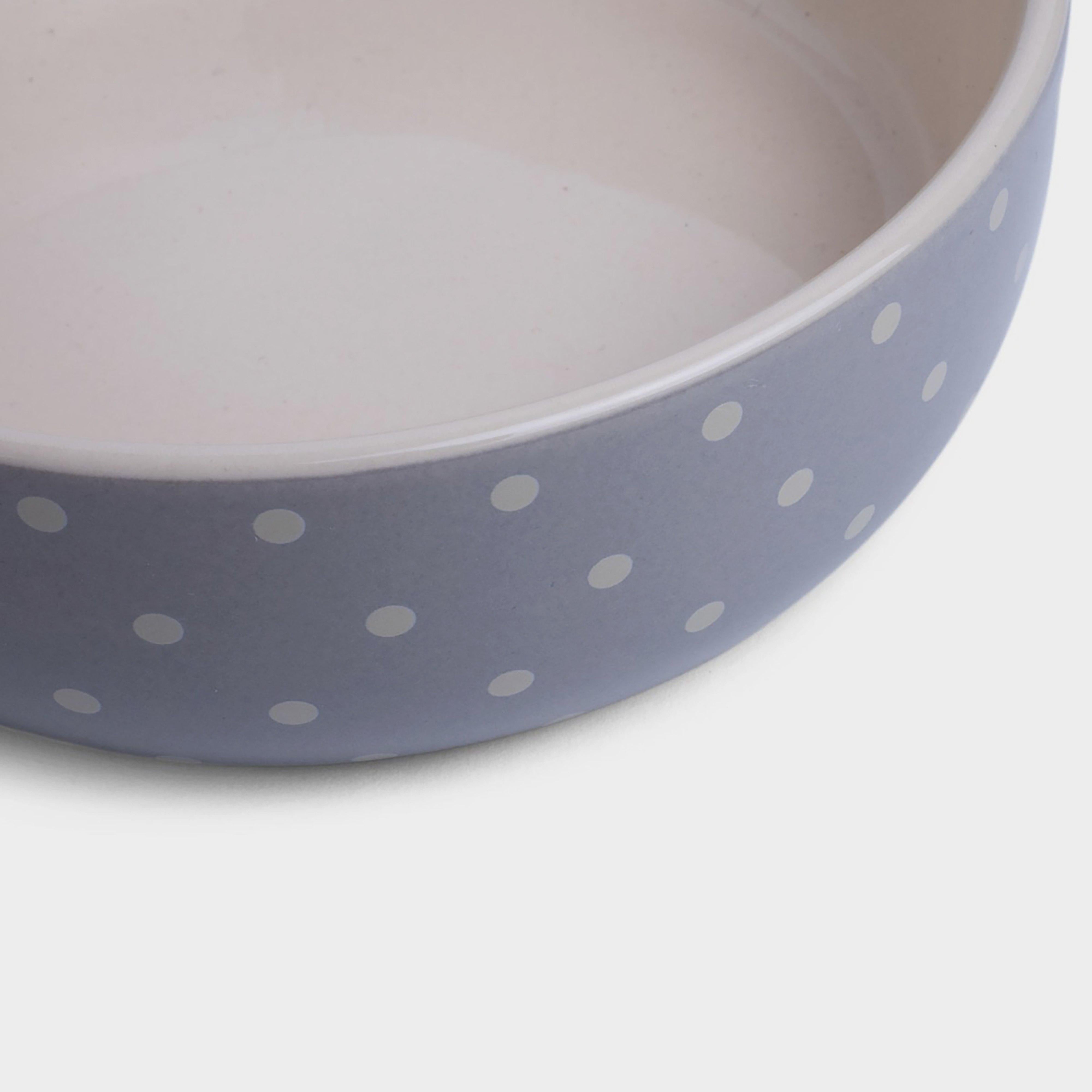 Grey Dot Ceramic Bowl Grey