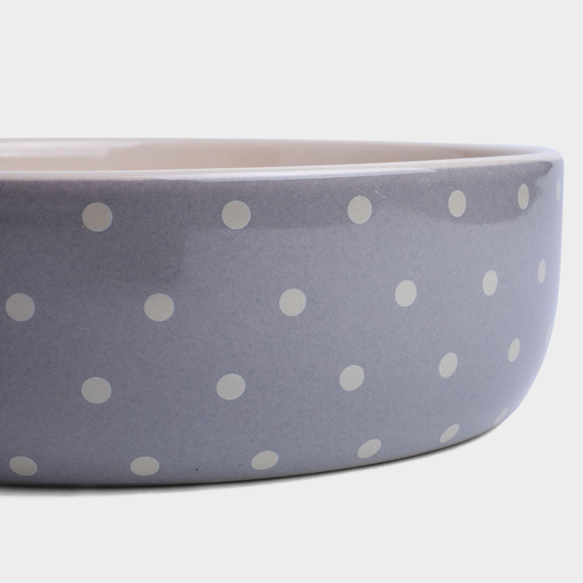 Grey Dot Ceramic Bowl Grey