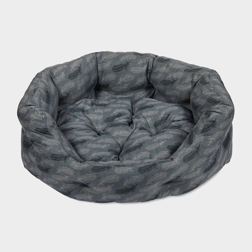 Feather Oval Dog Bed Grey