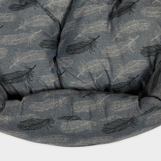 Feather Oval Dog Bed Grey