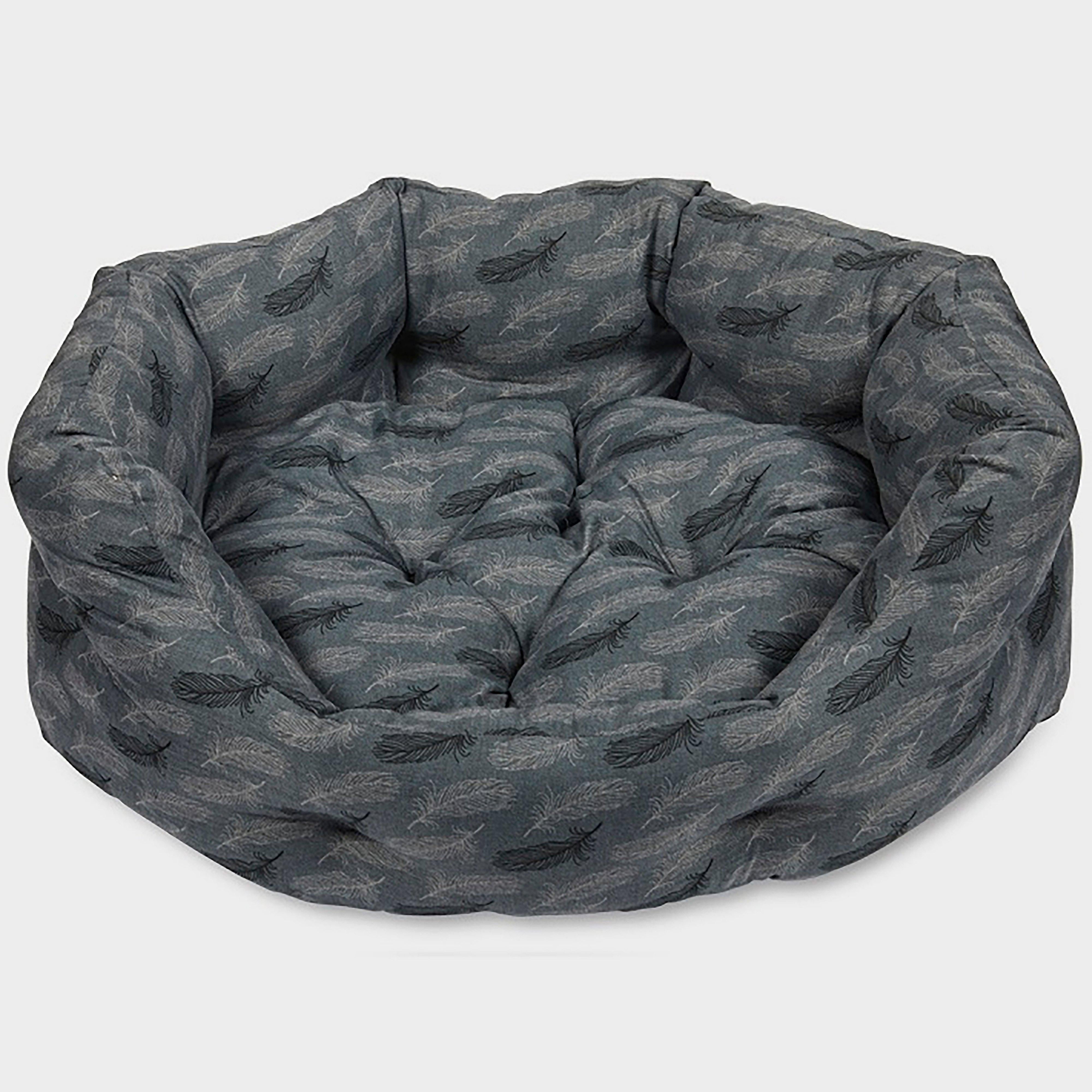 Feather Oval Dog Bed Grey