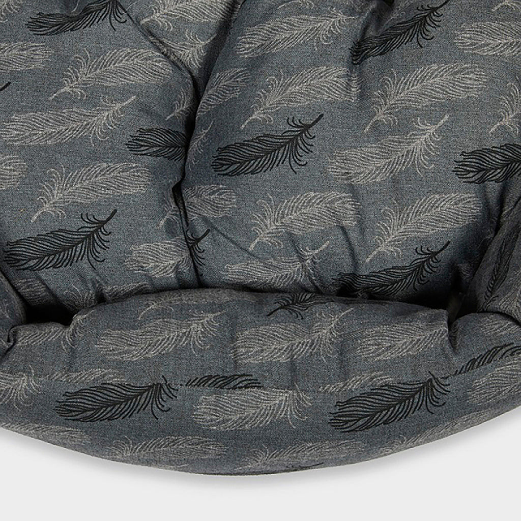 Feather Oval Dog Bed Grey