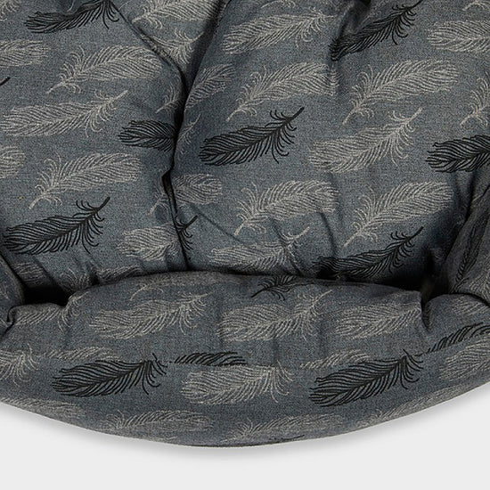 Feather Oval Dog Bed Grey